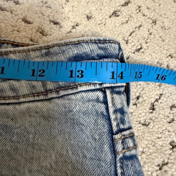 H&M Wide High Waist Cropped Size 4 Baggy Jeans Lightwash Denim - Picture 3 of 6